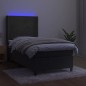 vidaXL Letto a Molle con Materasso e LED Grigio Scuro 100x200 cm vidaXL Letto a Molle con Materasso e LED Grigio Scuro 100x200 cm