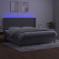 Letto a Molle Materasso e LED Grigio Chiaro 200x200 cm Velluto Letto a Molle Materasso e LED Grigio Chiaro 200x200 cm Velluto