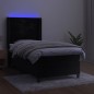 vidaXL Letto a Molle con Materasso e LED Nero 90x200 cm in Velluto vidaXL Letto a Molle con Materasso e LED Nero 90x200 cm in Velluto