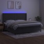 Letto a Molle con Materasso e LED Grigio Scuro 200x200 cm Letto a Molle con Materasso e LED Grigio Scuro 200x200 cm
