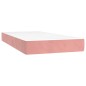 Letto a Molle con Materasso e LED Rosa 90x200 cm in Velluto Letto a Molle con Materasso e LED Rosa 90x200 cm in Velluto