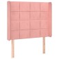 Letto a Molle con Materasso e LED Rosa 90x200 cm in Velluto Letto a Molle con Materasso e LED Rosa 90x200 cm in Velluto