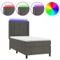 vidaXL Letto a Molle con Materasso e LED Grigio Scuro 90x190cm Velluto vidaXL Letto a Molle con Materasso e LED Grigio Scuro 90x190cm Velluto