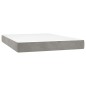 Letto a Molle Materasso e LED Grigio Chiaro 140x200 cm Velluto Letto a Molle Materasso e LED Grigio Chiaro 140x200 cm Velluto