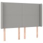 Letto a Molle Materasso e LED Grigio Chiaro 140x190 cm Tessuto Letto a Molle Materasso e LED Grigio Chiaro 140x190 cm Tessuto