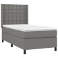vidaXL Letto a Molle Materasso e LED Grigio Scuro 90x200 cm in Tessuto vidaXL Letto a Molle Materasso e LED Grigio Scuro 90x200 cm in Tessuto