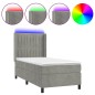 vidaXL Letto a Molle Materasso e LED Grigio Chiaro 90x200 cm Velluto vidaXL Letto a Molle Materasso e LED Grigio Chiaro 90x200 cm Velluto