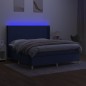 Letto a Molle con Materasso e LED Blu 180x200 cm in Tessuto Letto a Molle con Materasso e LED Blu 180x200 cm in Tessuto