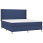 Letto a Molle con Materasso e LED Blu 180x200 cm in Tessuto Letto a Molle con Materasso e LED Blu 180x200 cm in Tessuto