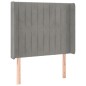 Letto a Molle Materasso e LED Grigio Chiaro 90x190 cm Velluto Letto a Molle Materasso e LED Grigio Chiaro 90x190 cm Velluto