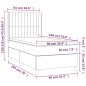 Letto a Molle Materasso e LED Grigio Chiaro 90x190 cm Velluto Letto a Molle Materasso e LED Grigio Chiaro 90x190 cm Velluto