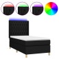 vidaXL Letto a Molle con Materasso e LED Nero 100x200 cm in Tessuto vidaXL Letto a Molle con Materasso e LED Nero 100x200 cm in Tessuto