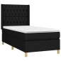 vidaXL Letto a Molle con Materasso e LED Nero 100x200 cm in Tessuto vidaXL Letto a Molle con Materasso e LED Nero 100x200 cm in Tessuto