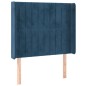 Letto a Molle con Materasso e LED Blu Scuro 90x200cm in Velluto Letto a Molle con Materasso e LED Blu Scuro 90x200cm in Velluto