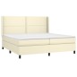 Giroletto a Molle con Materasso e LED Crema 200x200 cm Giroletto a Molle con Materasso e LED Crema 200x200 cm