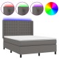 Giroletto Molle con Materasso e LED Grigio 140x190cm Similpelle Giroletto Molle con Materasso e LED Grigio 140x190cm Similpelle