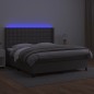 vidaXL Giroletto Molle con Materasso e LED Grigio 180x200cm Similpelle vidaXL Giroletto Molle con Materasso e LED Grigio 180x200cm Similpelle
