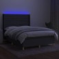 vidaXL Letto a Molle Materasso e LED Grigio Scuro 140x200cm in Tessuto vidaXL Letto a Molle Materasso e LED Grigio Scuro 140x200cm in Tessuto