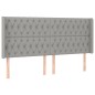 vidaXL Letto a Molle Materasso e LED Grigio Chiaro 180x200 cm Tessuto vidaXL Letto a Molle Materasso e LED Grigio Chiaro 180x200 cm Tessuto