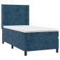 Letto a Molle con Materasso e LED Blu Scuro 80x200cm in Velluto Letto a Molle con Materasso e LED Blu Scuro 80x200cm in Velluto