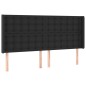 vidaXL Giroletto a Molle con Materasso e LED Nero 200x200cm Similpelle