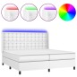 vidaXL Giroletto Molle con Materasso e LED Bianco 200x200cm Similpelle vidaXL Giroletto Molle con Materasso e LED Bianco 200x200cm Similpelle