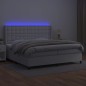 vidaXL Giroletto Molle con Materasso e LED Bianco 200x200cm Similpelle vidaXL Giroletto Molle con Materasso e LED Bianco 200x200cm Similpelle