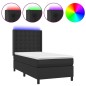 vidaXL Giroletto a Molle con Materasso e LED Nero 90x200 cm Similpelle vidaXL Giroletto a Molle con Materasso e LED Nero 90x200 cm Similpelle