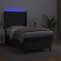 vidaXL Giroletto a Molle con Materasso e LED Nero 90x200 cm Similpelle vidaXL Giroletto a Molle con Materasso e LED Nero 90x200 cm Similpelle