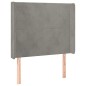 Letto a Molle Materasso e LED Grigio Chiaro 90x200 cm Velluto Letto a Molle Materasso e LED Grigio Chiaro 90x200 cm Velluto