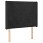 Letto a Molle con Materasso e LED Nero 80x200 cm in Velluto Letto a Molle con Materasso e LED Nero 80x200 cm in Velluto