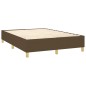 vidaXL Letto a Molle Materasso e LED MarroneScuro 140x190cm in Tessuto