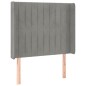 Letto a Molle Materasso e LED Grigio Chiaro 100x200 cm Velluto Letto a Molle Materasso e LED Grigio Chiaro 100x200 cm Velluto