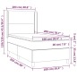 Letto a Molle con Materasso e LED Rosa 100x200 cm in Velluto Letto a Molle con Materasso e LED Rosa 100x200 cm in Velluto