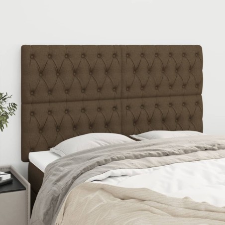 Testiere 4 pz Marrone Scuro 72 x 7 x 78/88 cm in Tessuto