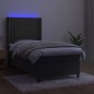vidaXL Letto a Molle con Materasso e LED Grigio Scuro 100x200 cm vidaXL Letto a Molle con Materasso e LED Grigio Scuro 100x200 cm