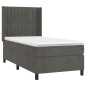 vidaXL Letto a Molle con Materasso e LED Grigio Scuro 100x200 cm vidaXL Letto a Molle con Materasso e LED Grigio Scuro 100x200 cm
