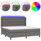 Giroletto Molle con Materasso e LED Grigio 200x200cm Similpelle Giroletto Molle con Materasso e LED Grigio 200x200cm Similpelle