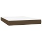 vidaXL Letto a Molle Materasso e LED Marrone Scuro 140x200 cm Tessuto vidaXL Letto a Molle Materasso e LED Marrone Scuro 140x200 cm Tessuto