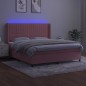 vidaXL Letto a Molle con Materasso e LED Rosa 180x200 cm in Velluto vidaXL Letto a Molle con Materasso e LED Rosa 180x200 cm in Velluto