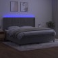 Letto a Molle Materasso e LED Grigio Chiaro 200x200 cm Velluto Letto a Molle Materasso e LED Grigio Chiaro 200x200 cm Velluto
