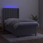Letto a Molle Materasso e LED Grigio Chiaro 80x200 cm Velluto Letto a Molle Materasso e LED Grigio Chiaro 80x200 cm Velluto