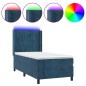 Letto a Molle con Materasso e LED Blu Scuro 100x200 cm Letto a Molle con Materasso e LED Blu Scuro 100x200 cm