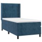 Letto a Molle con Materasso e LED Blu Scuro 100x200 cm Letto a Molle con Materasso e LED Blu Scuro 100x200 cm