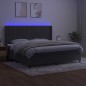Letto a Molle con Materasso e LED Grigio Scuro 200x200 cm Letto a Molle con Materasso e LED Grigio Scuro 200x200 cm