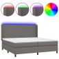 vidaXL Giroletto Molle con Materasso e LED Grigio 200x200cm Similpelle