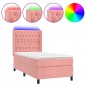 vidaXL Letto a Molle con Materasso e LED Rosa 80x200 cm in Velluto vidaXL Letto a Molle con Materasso e LED Rosa 80x200 cm in Velluto