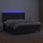 vidaXL Giroletto a Molle con Materasso e LED Nero 180x200cm Similpelle vidaXL Giroletto a Molle con Materasso e LED Nero 180x200cm Similpelle
