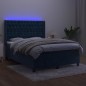 Letto a Molle con Materasso e LED Blu Scuro 140x190 cm Letto a Molle con Materasso e LED Blu Scuro 140x190 cm