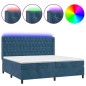 Letto a Molle con Materasso e LED Blu Scuro 200x200 cm Letto a Molle con Materasso e LED Blu Scuro 200x200 cm
